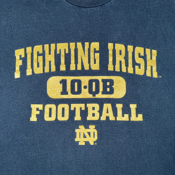 Vintage Notre Dame Shirt Adult 2XL XXL Blue Fighting Irish Football Quinn Y2K - Picture 2 of 5